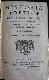 Historiæ Poeticæ Scriptores Antiqui.